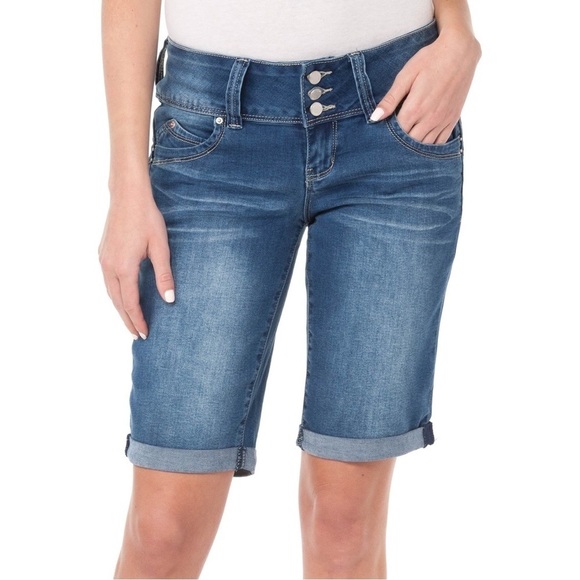 YMI, Wanna Betta Butt Bermuda Denim Shorts - Picture 1 of 9